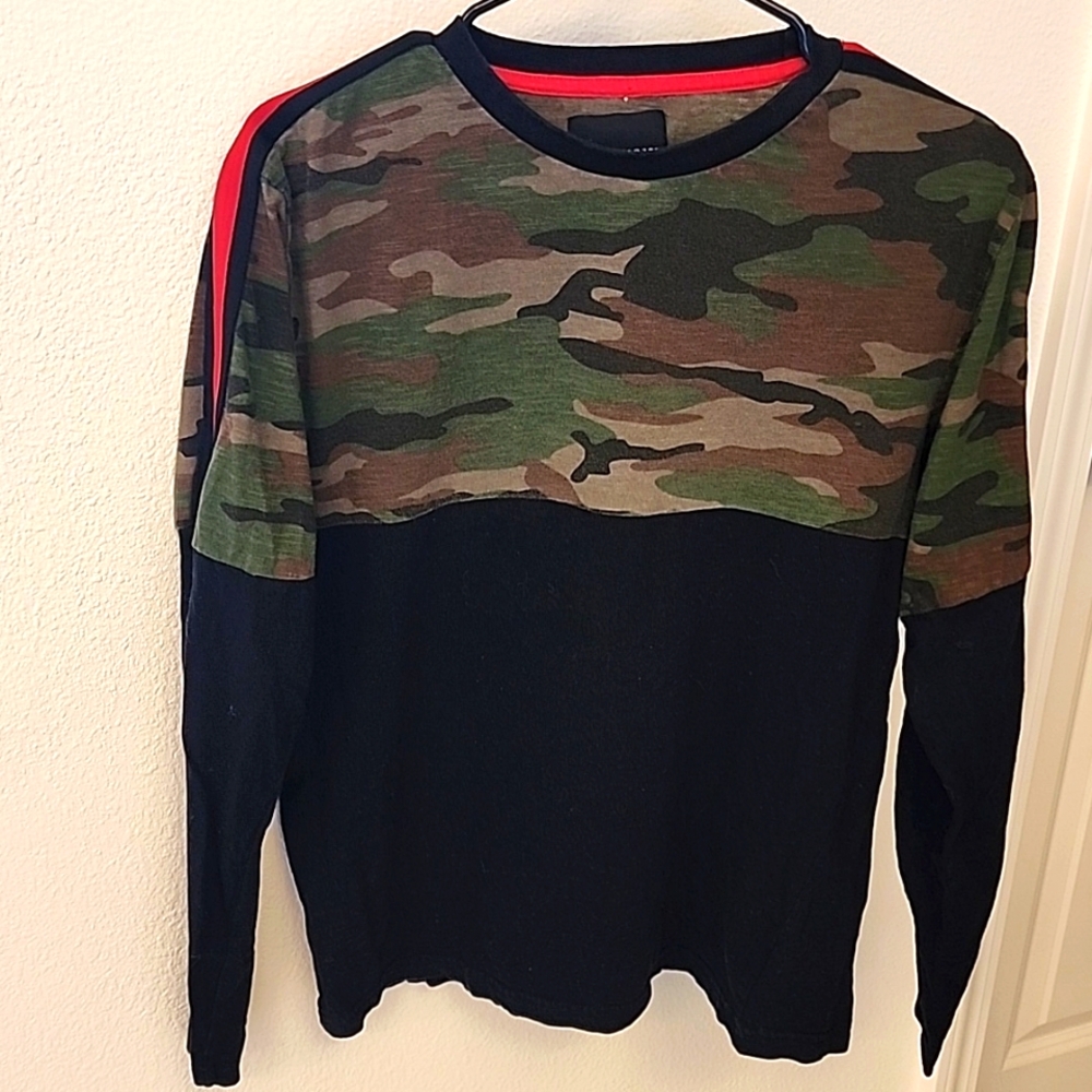 Black Camouflage Long Sleeve TShirt